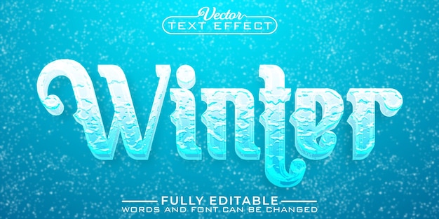 Cartoon Snowy Winter Vector Editable Text Effect Template