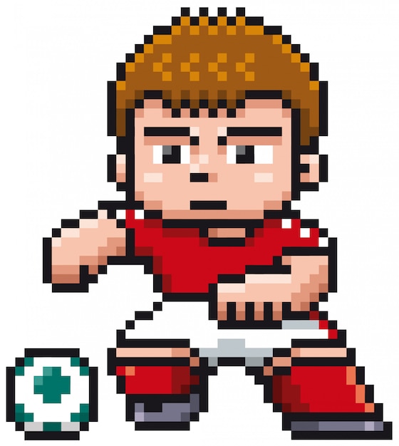 Cartoon Soccer player - Pixel design