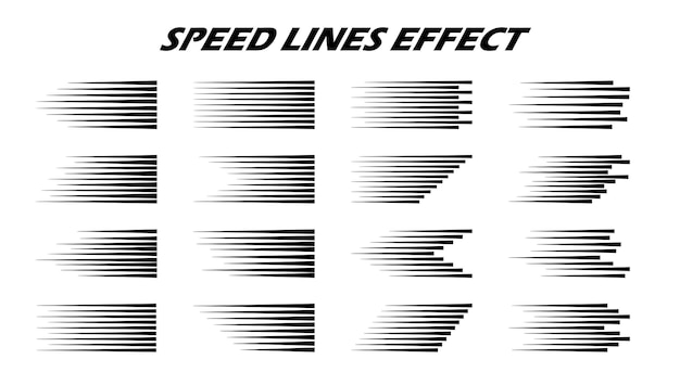 Cartoon speed lines high speed movement