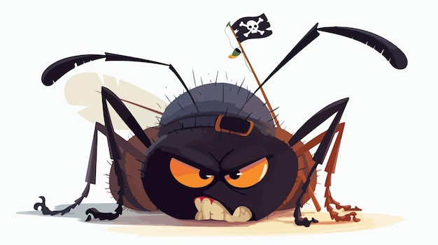 a cartoon of a spider with a shield and the word evil on it