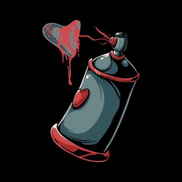 Vector cartoon of spray paint love