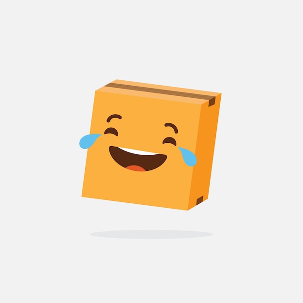 A cartoon of a square with a laughing face.