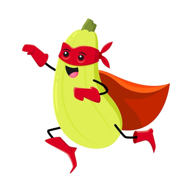 Cartoon squash super hero vegetable character