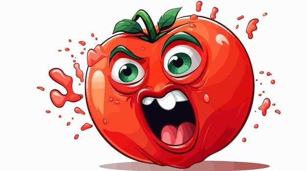 Vector cartoon squashed tomato vector illustration