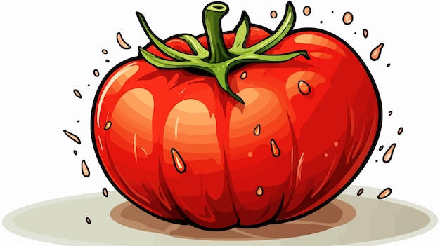 Vector cartoon squashed tomato vector illustration