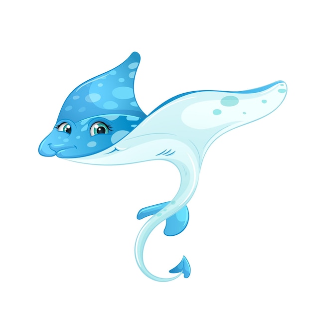 Cartoon stingray vector illustration Cute fish