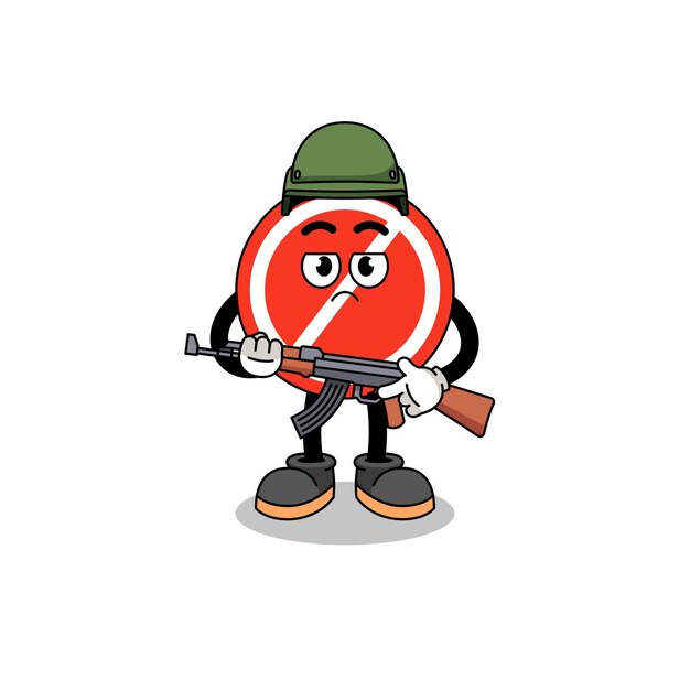 Cartoon of stop sign soldier character design