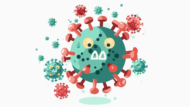 Vector cartoon stop virus flat vector isolated on white background