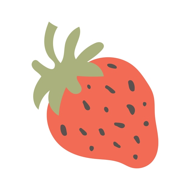 Cartoon strawberry icon vector isolated on white