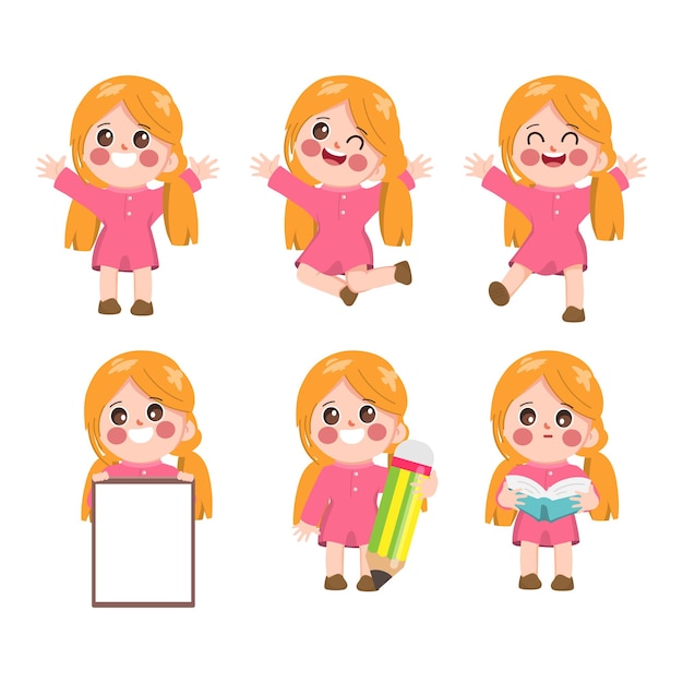 cartoon student back to school background character Happy children going back to school