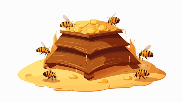 Vector cartoon style beehive for beekeeping agriculture