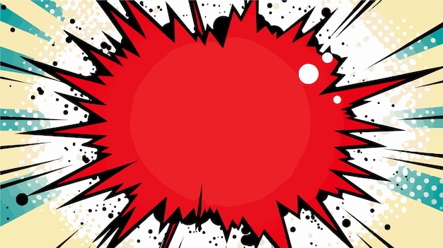 Cartoon Style Comic Book Background with Halftone Bomb Illustration