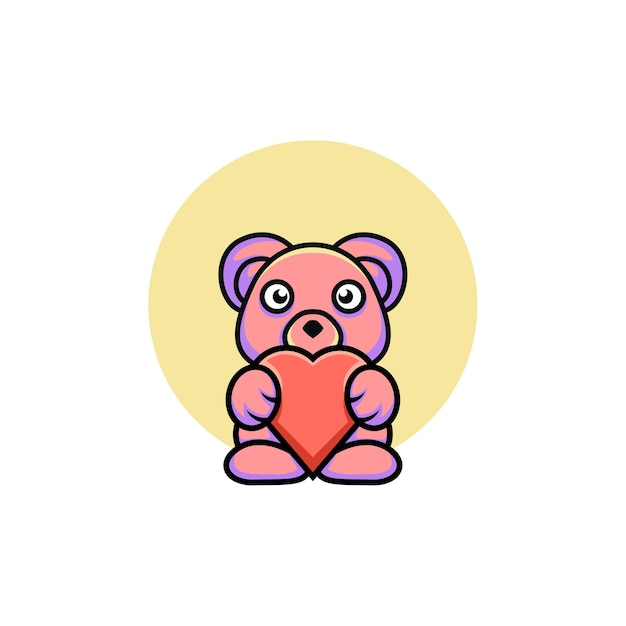 Cartoon style cute bear illustration