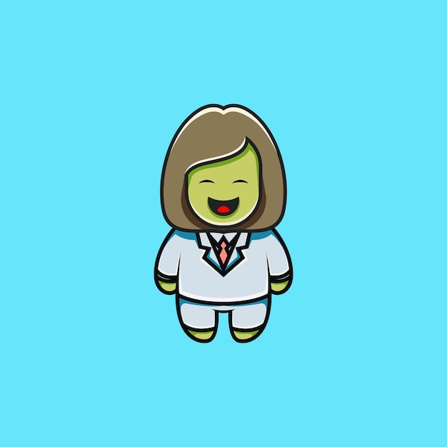 Cartoon style cute businesswoman character illustration