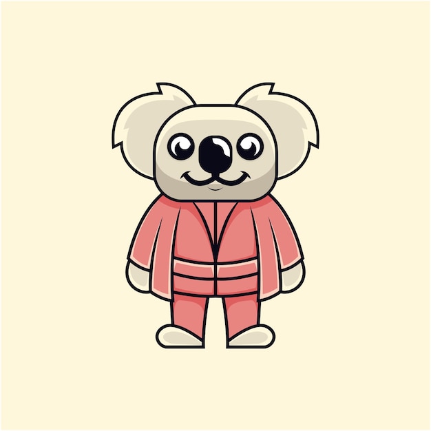 Cartoon style cute koala master illustration