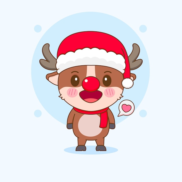 Cartoon style cute reindeer characte