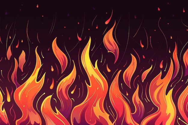 Vector cartoon style flame background illustration