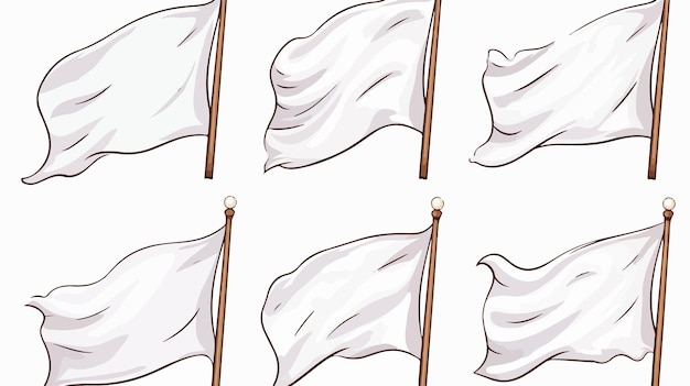 Cartoon Style Freehand Drawing of White Flag on Adobe Stock