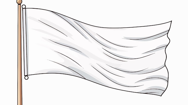 Cartoon Style Freehand Drawing of White Flag on Adobe Stock