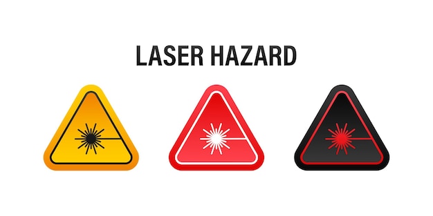 Cartoon style icon with laser hazard vector icon vector graphic