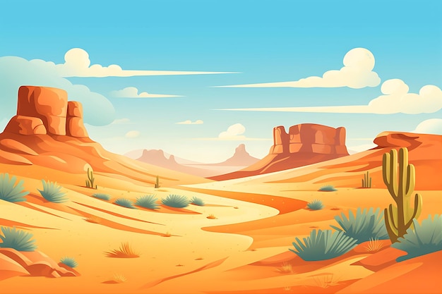 Vector cartoon style landscape art