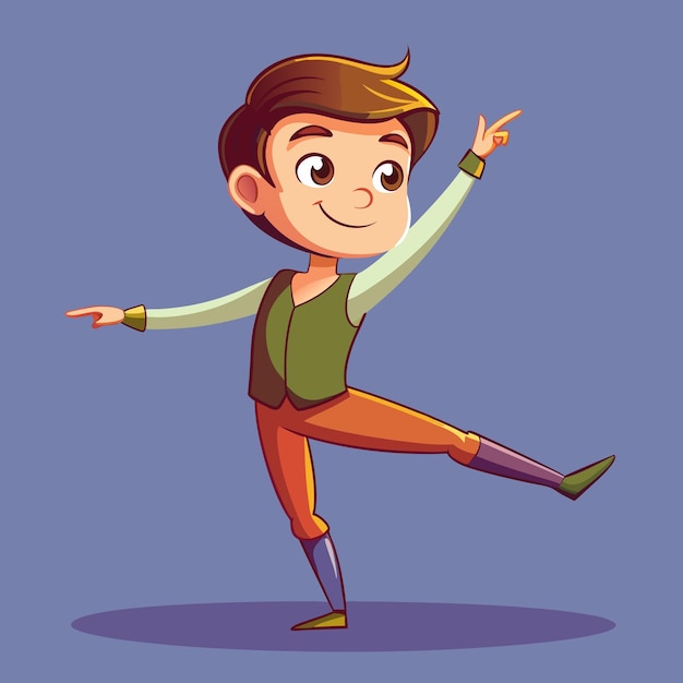 Cartoon Style Man Doing Ballet Icon