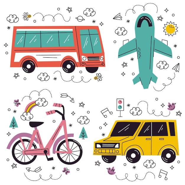 Cartoon style vehicle stickers