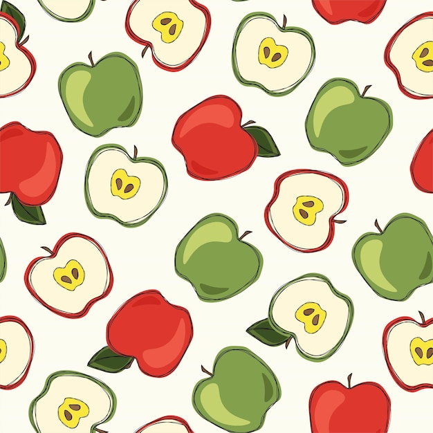 Cartoon summer pattern with sweet apples