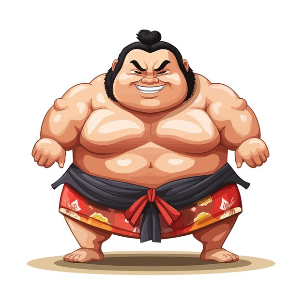 Vector cartoon sumo fighter