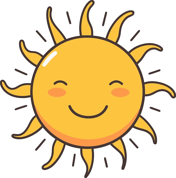 Vector a cartoon sun with a smile on it