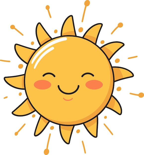 Vector a cartoon sun with the words quot sun quot on the face