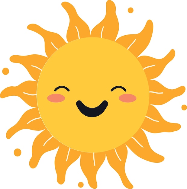 Vector a cartoon sun with the words  sun  on the face