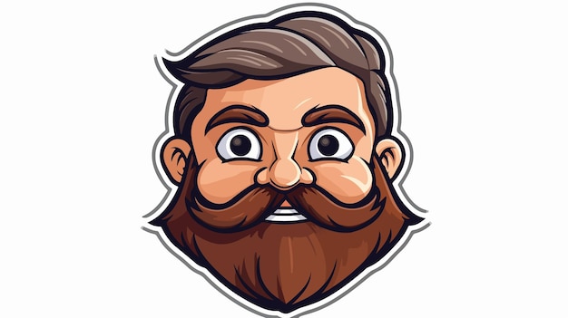 Cartoon Surprised Bearded Sticker