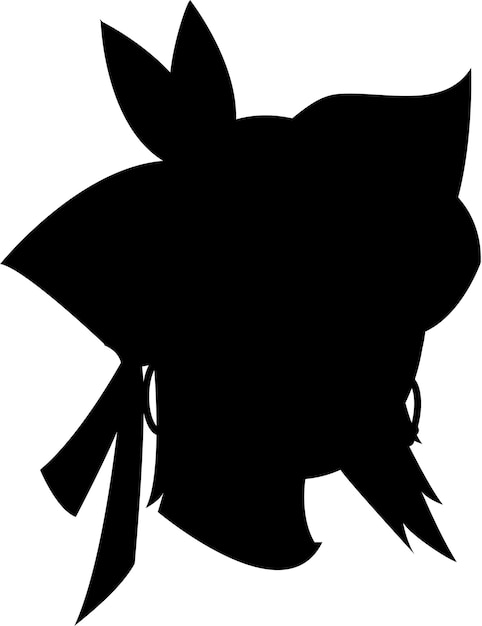 Cartoon Swashbuckling Pirate Head in Silhouette