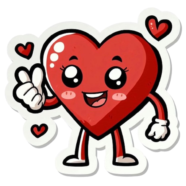 Cartoon Symbol Sticker Displaying Affection