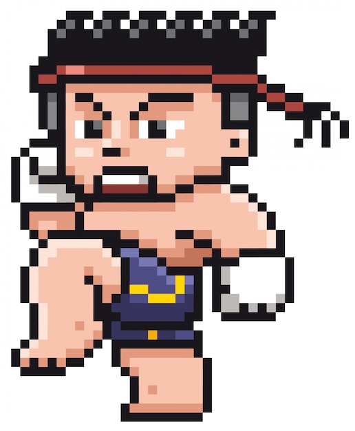 Cartoon Thai Boxing - Pixel design