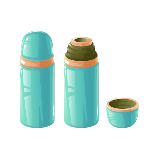 Cartoon thermos Blue camping thermos