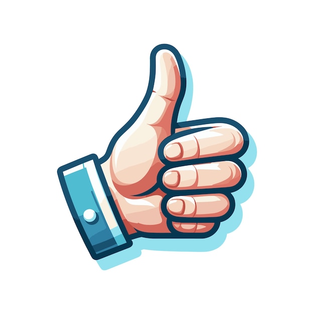 cartoon thumbs up like button vector illustration