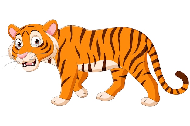 Cartoon tiger isolated  