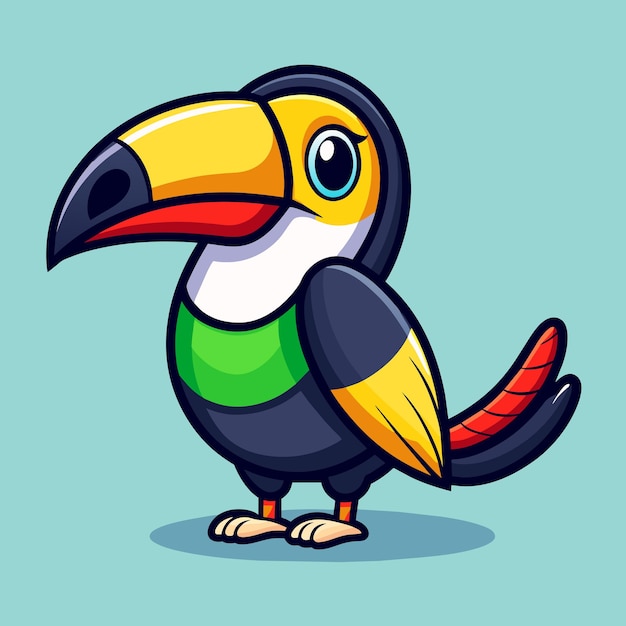 Vector cartoon toucan bird vector for greeting cards