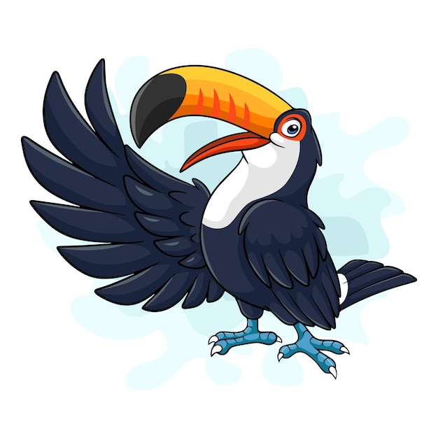 Cartoon toucan bird on white background