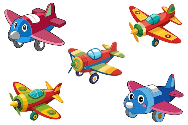 Cartoon Toy Airplane Vector illustration