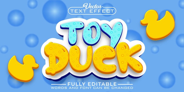 Cartoon Toy Duck Vector Editable Text Effect Template