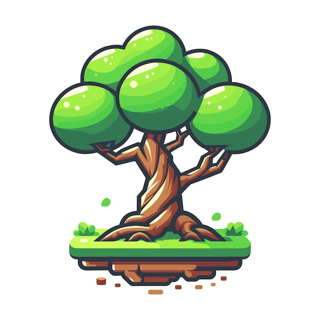 cartoon tree vector illustration