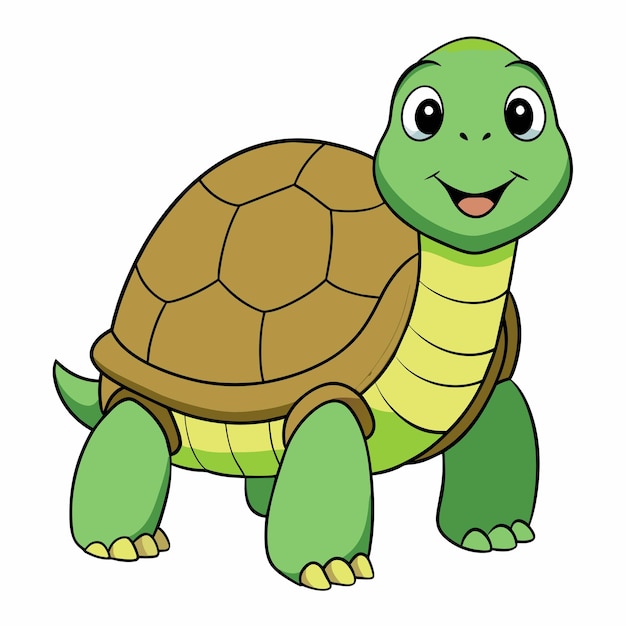 Vector a cartoon of a turtle with a smile on its face