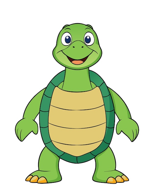 Vector a cartoon of a turtle with a turtle on its back