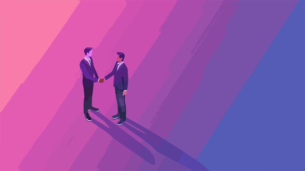 a cartoon of two men shaking hands with each other