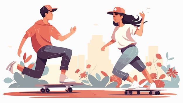 Vector a cartoon of two people on a skateboard with the words  the guy on it