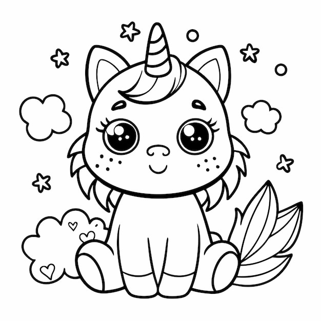 a cartoon unicorn with a horn on its head and the words unicorn