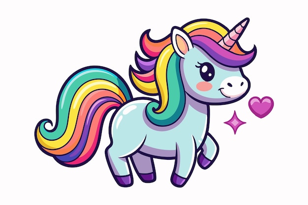 a cartoon of a unicorn with a rainbow and a cupcake